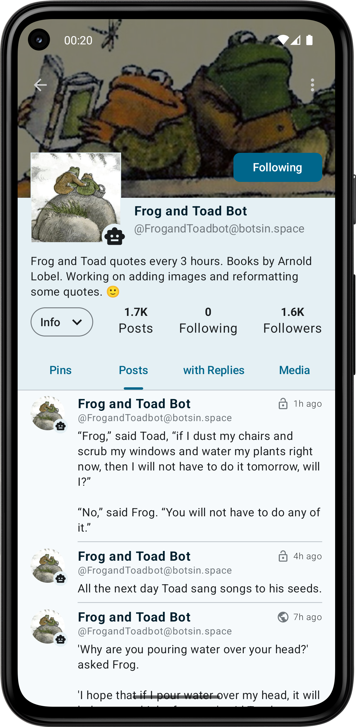 Screenshot of the apps profile viewing page