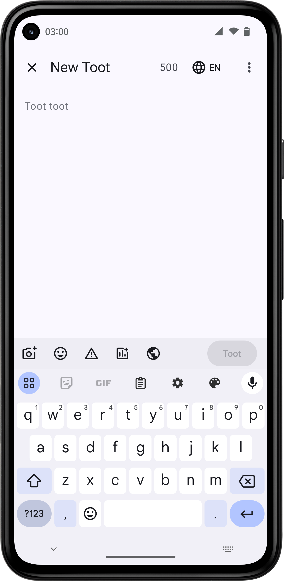 Screenshot of the apps post creation page